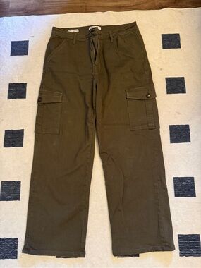 Vigoss Olive Cargo Women's Wide-Leg Pants